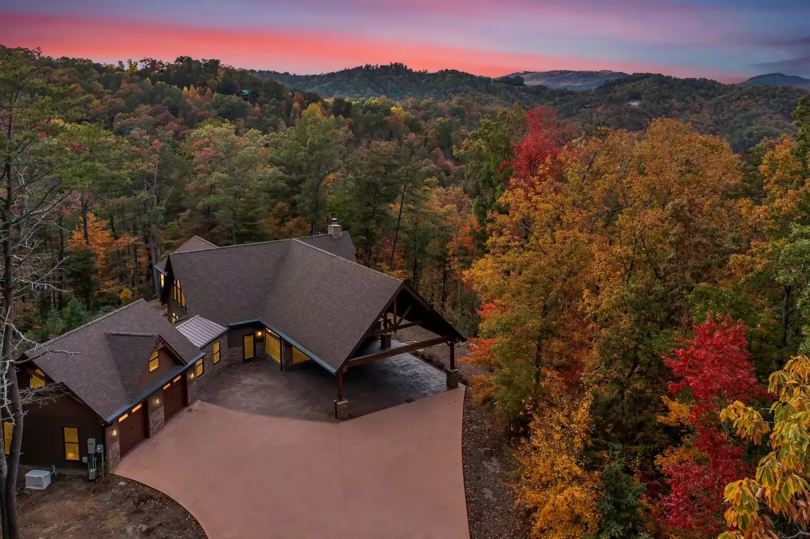 Sunset at Luxury Hickory Homestead 