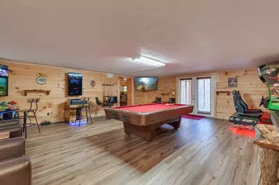 luxury mountain lodge game room cabin in gatlinburg tn