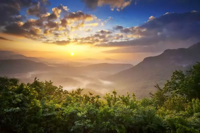 sunset in the Smoky Mountains