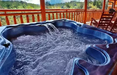 hot tub at 1 bedroom cabin