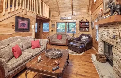 Knotty Pine cabin with pool access