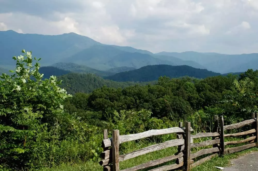 Photo of the mountains in spring near our log cabins in Pigeon Forge TN.