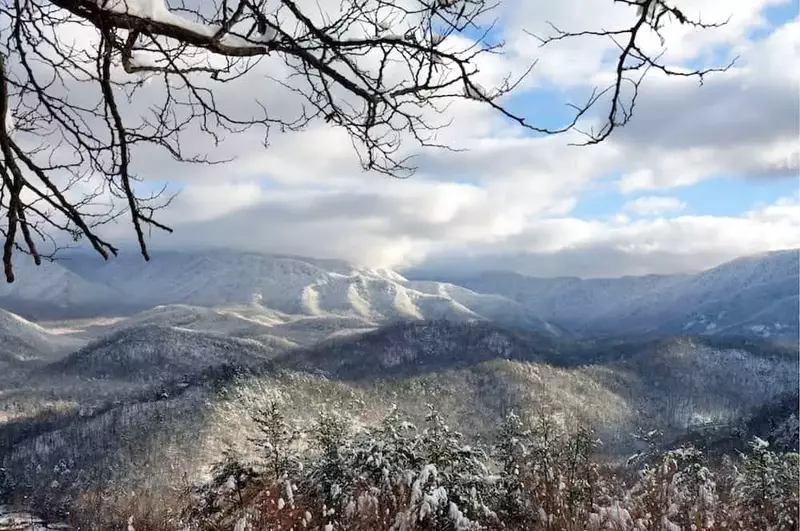 Admiring the snow covered scenery is one of the best things to do in the Smoky Mountains in winter.