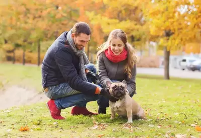 couple during pet-friendly vacation in Gatlinburg