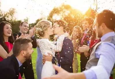 Wedding celebration at our Gatlinburg cabin rentals for large groups.