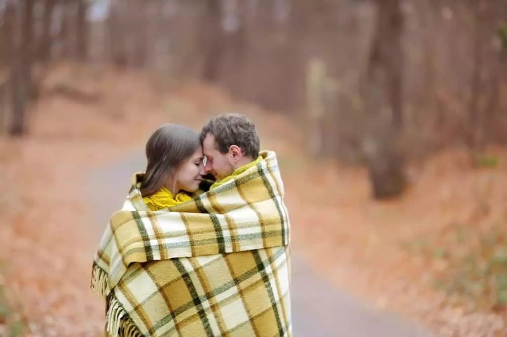 Couple celebrating honeymoon at secluded Pigeon Forge honeymoon cabin