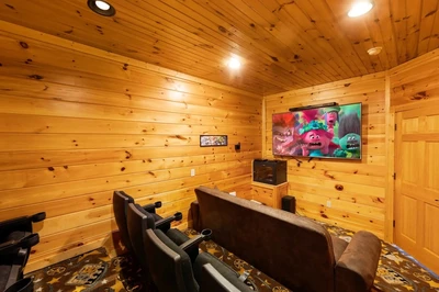 gatlinburg mountain lodge is one of our pigeon forge cabins with home theaters