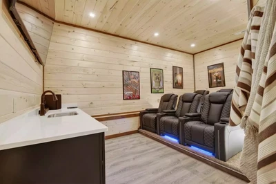 bear olympics is one of our pigeon forge cabins with game rooms and home theaters
