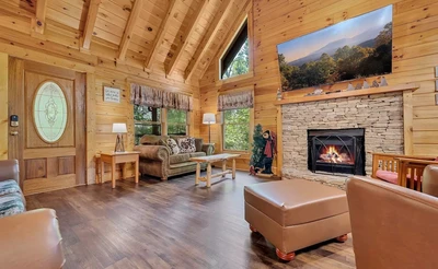 living room of 5 bedroom Pigeon Forge cabin