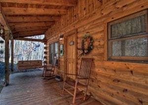 Cabin porch at a two bedroom Pigeon Forge cabin