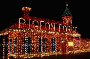 A Pigeon Forge Winterfest lights display.