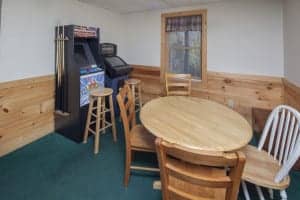 Arcade games in a cabin in Gatlinburg TN with a game room.
