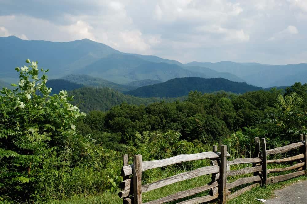 Photo of the mountains in spring near our log cabins in Pigeon Forge TN.