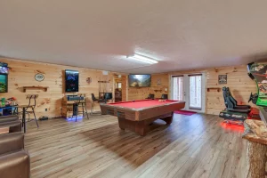 luxury mountain lodge game room cabin in gatlinburg tn