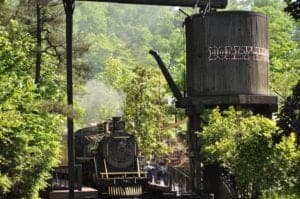 A steam engine at Dollywood in Pigeon Forge.