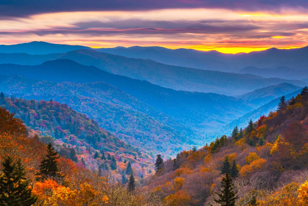 smoky mountains in fall
