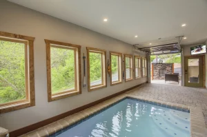 sweet feet retreat indoor pool in a gatlinburg cabin